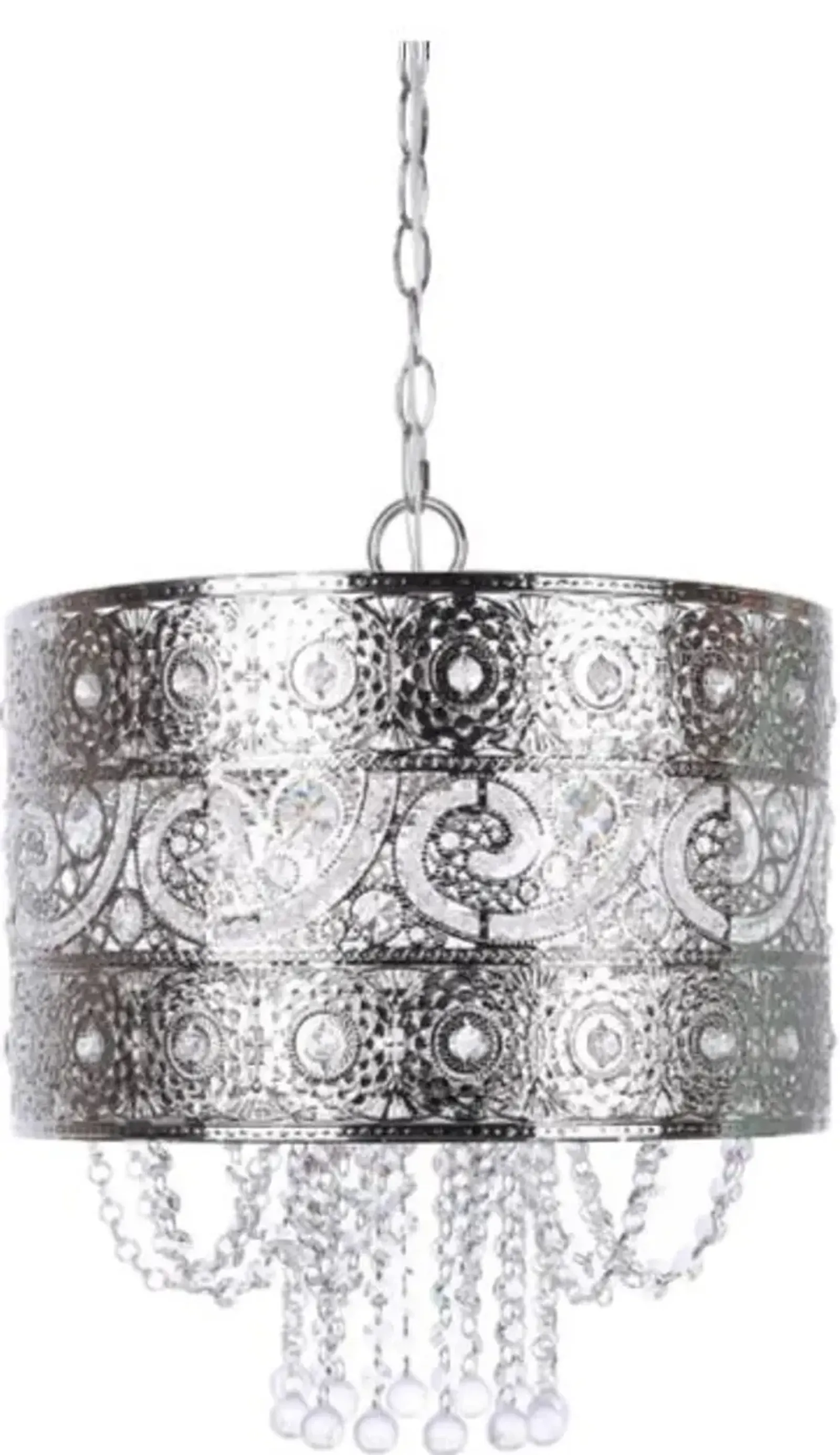 Tangier Nickel Pendant Light with Crystal Dangles