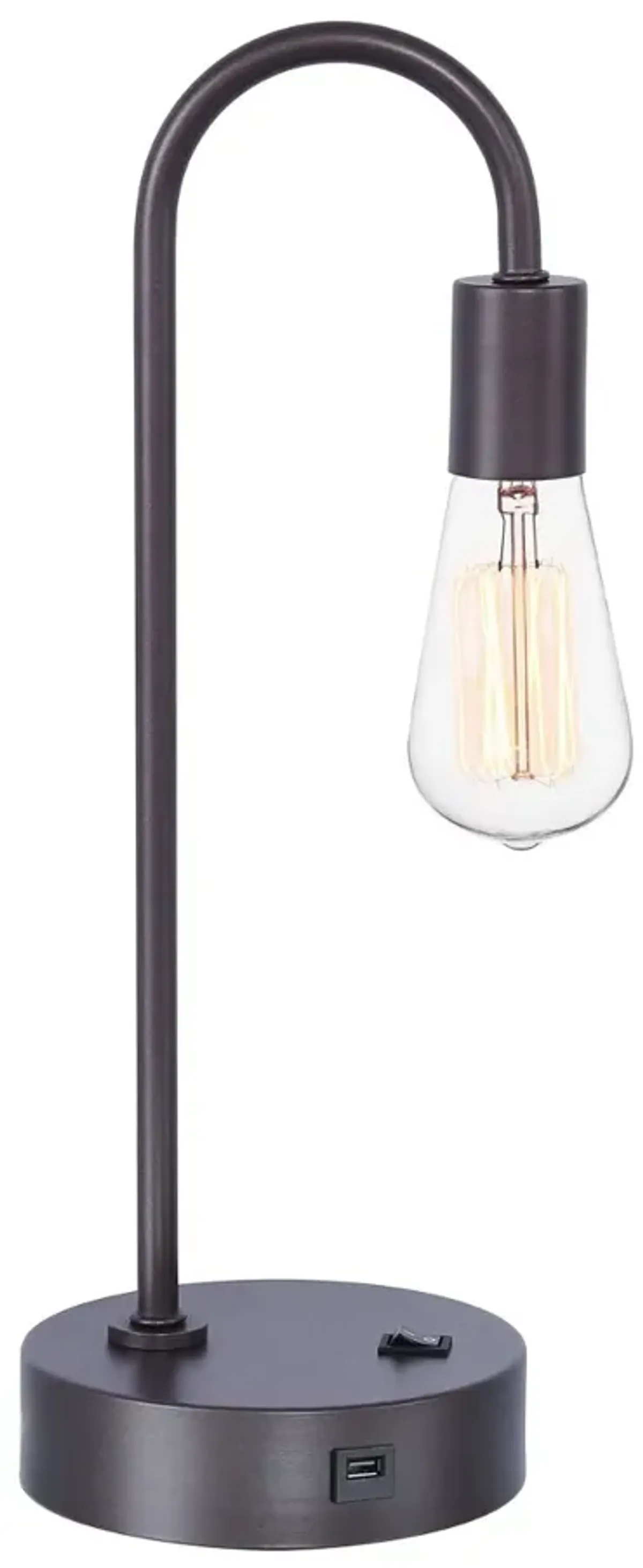 Cane Slate Gray Exposed Blub Desk Lamp