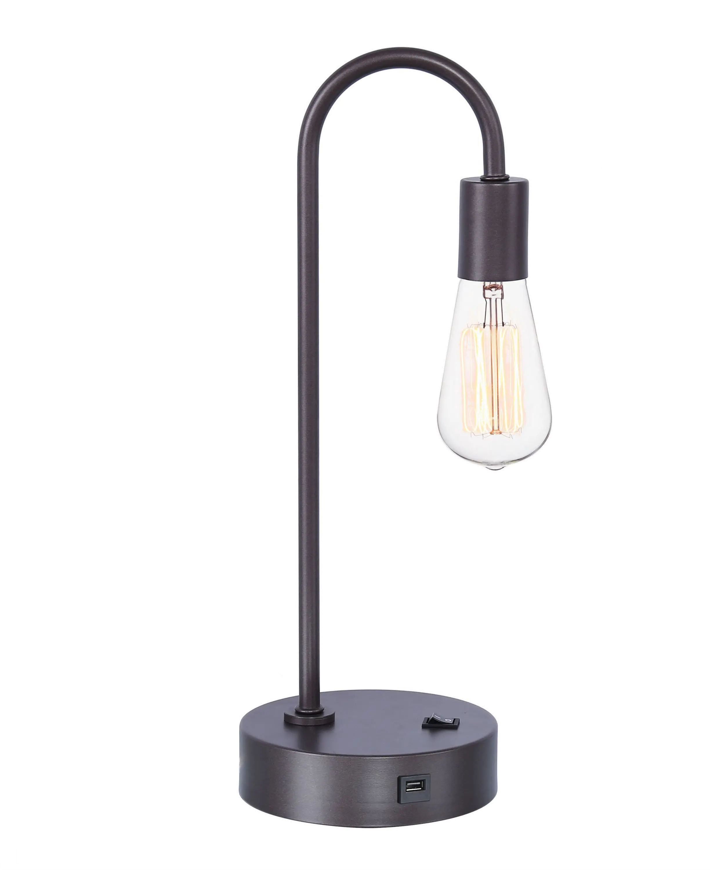 Cane Slate Gray Exposed Blub Desk Lamp