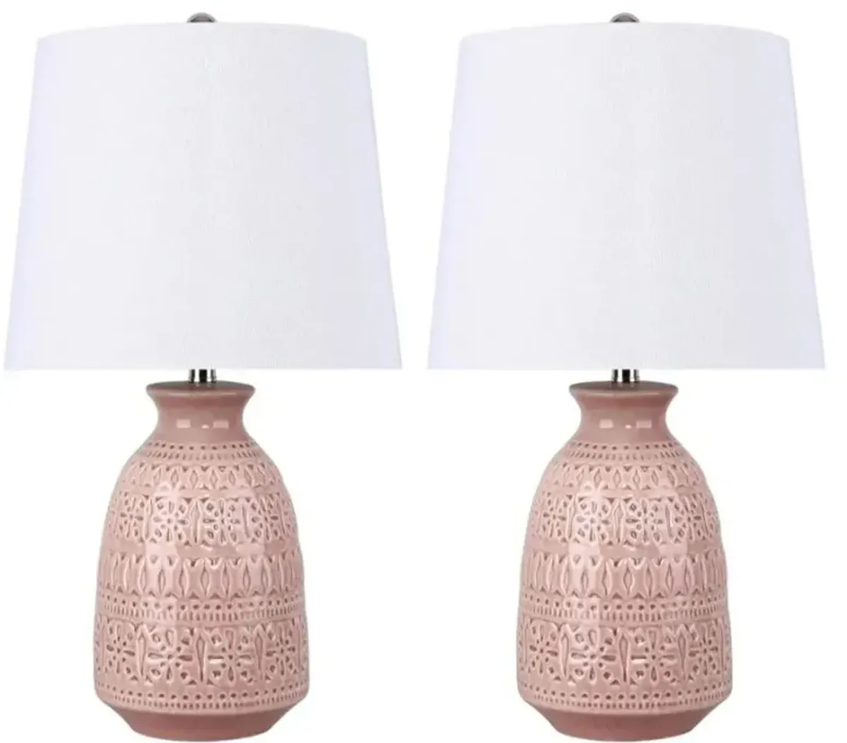 Claudia Rose Ceramic Table Lamps, Set of 2