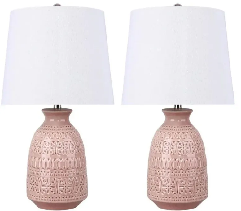 Claudia Rose Ceramic Table Lamps, Set of 2