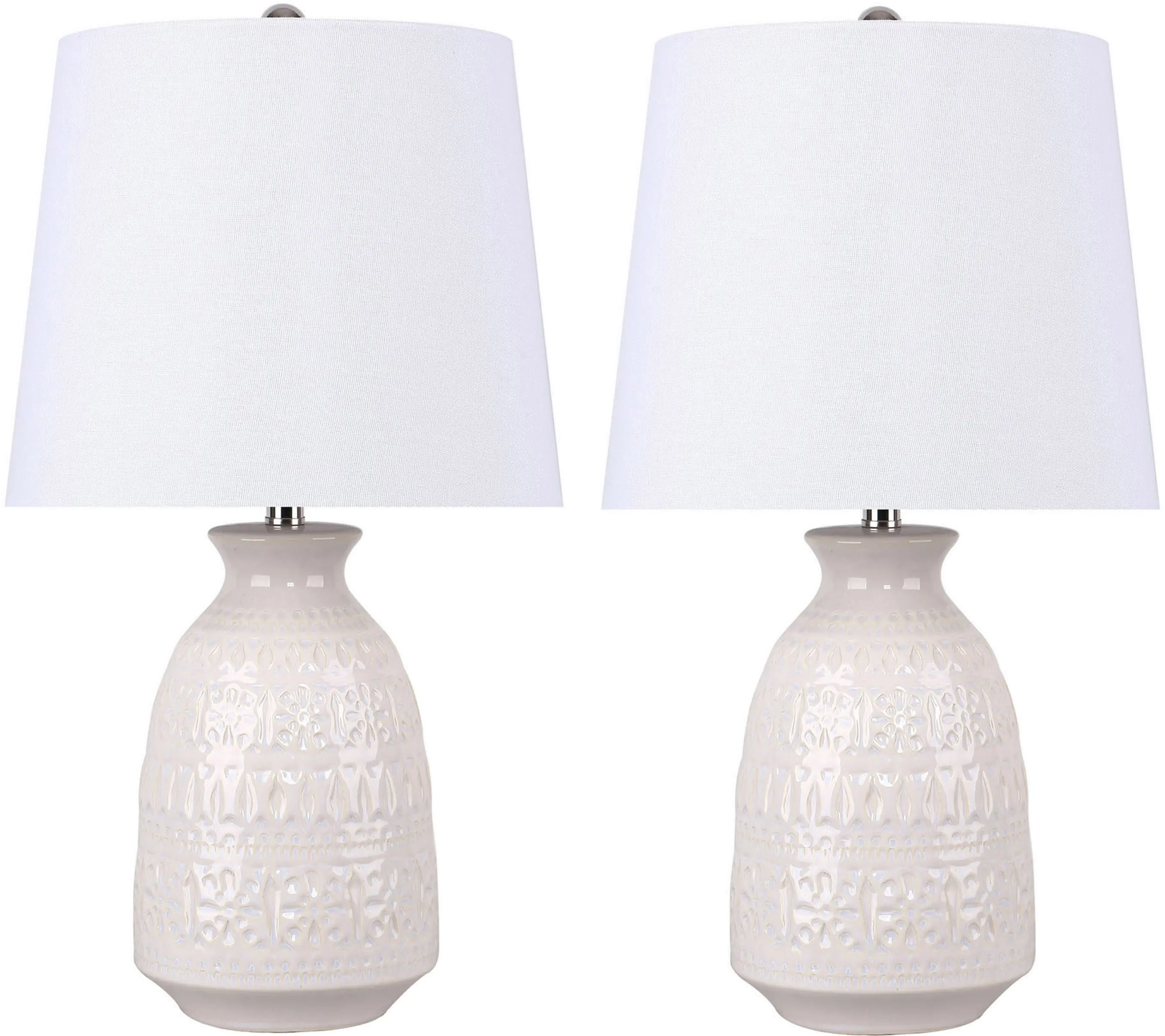 Claudia Cream Ceramic Table Lamps, Set of 2
