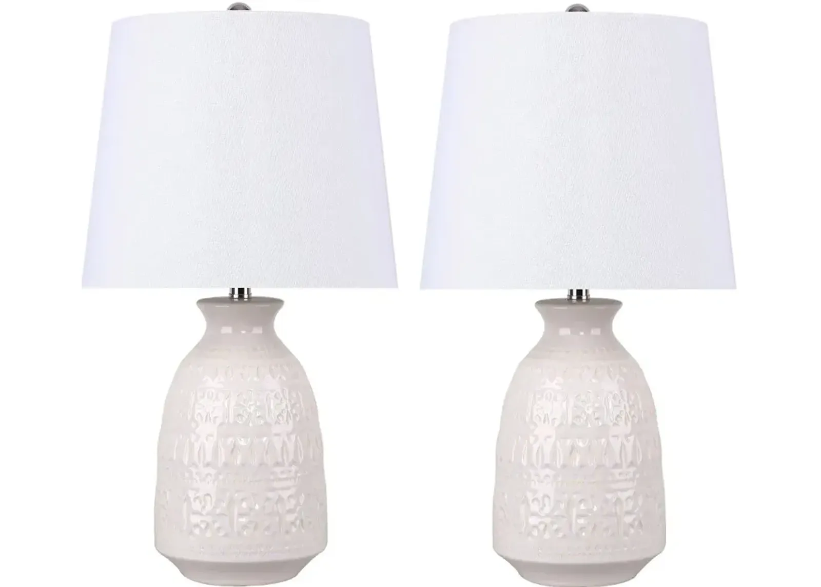 Claudia Cream Ceramic Table Lamps, Set of 2