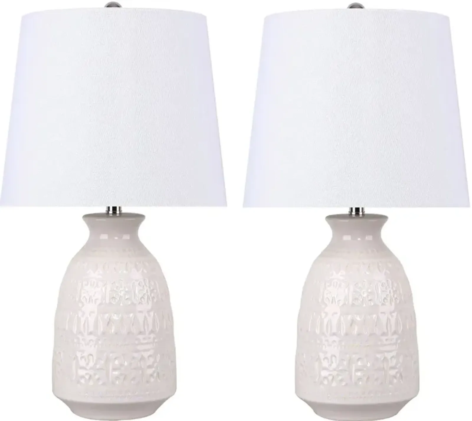 Claudia Cream Ceramic Table Lamps, Set of 2