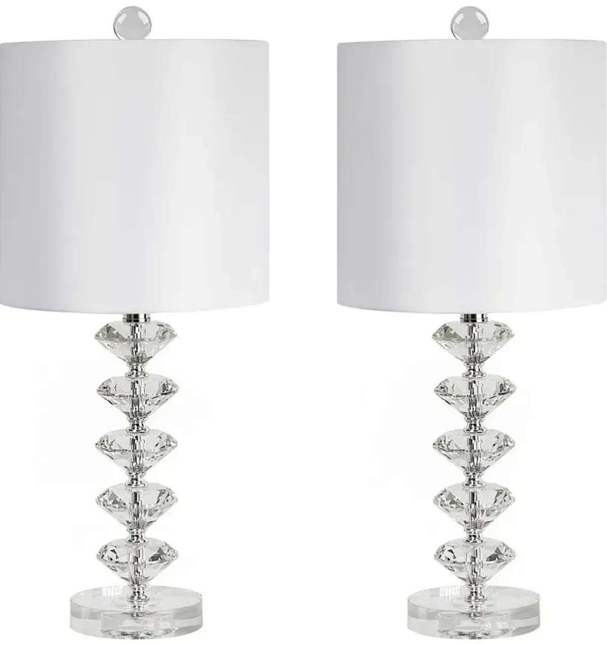 Diamond Chrome Table Lamps, Set of 2