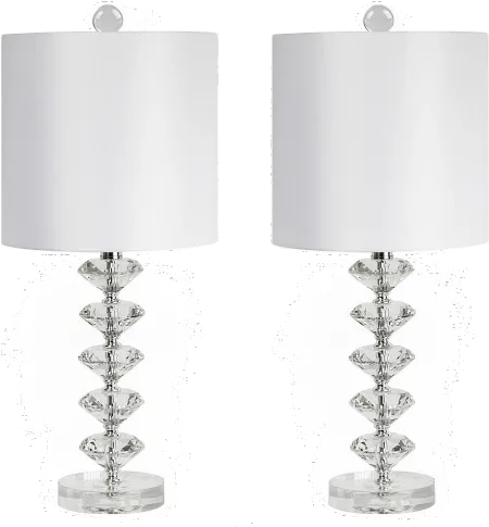 Diamond Chrome Table Lamps, Set of 2
