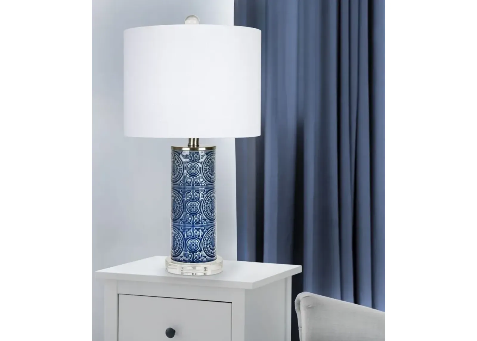 Spyro Bijou Blue Ceramic Table Lamp