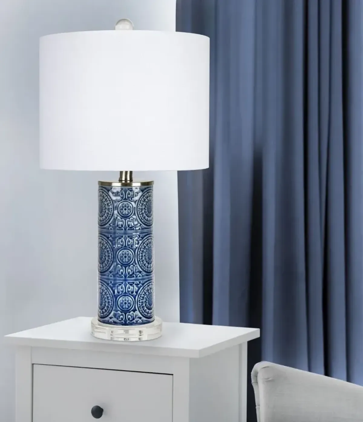 Spyro Bijou Blue Ceramic Table Lamp