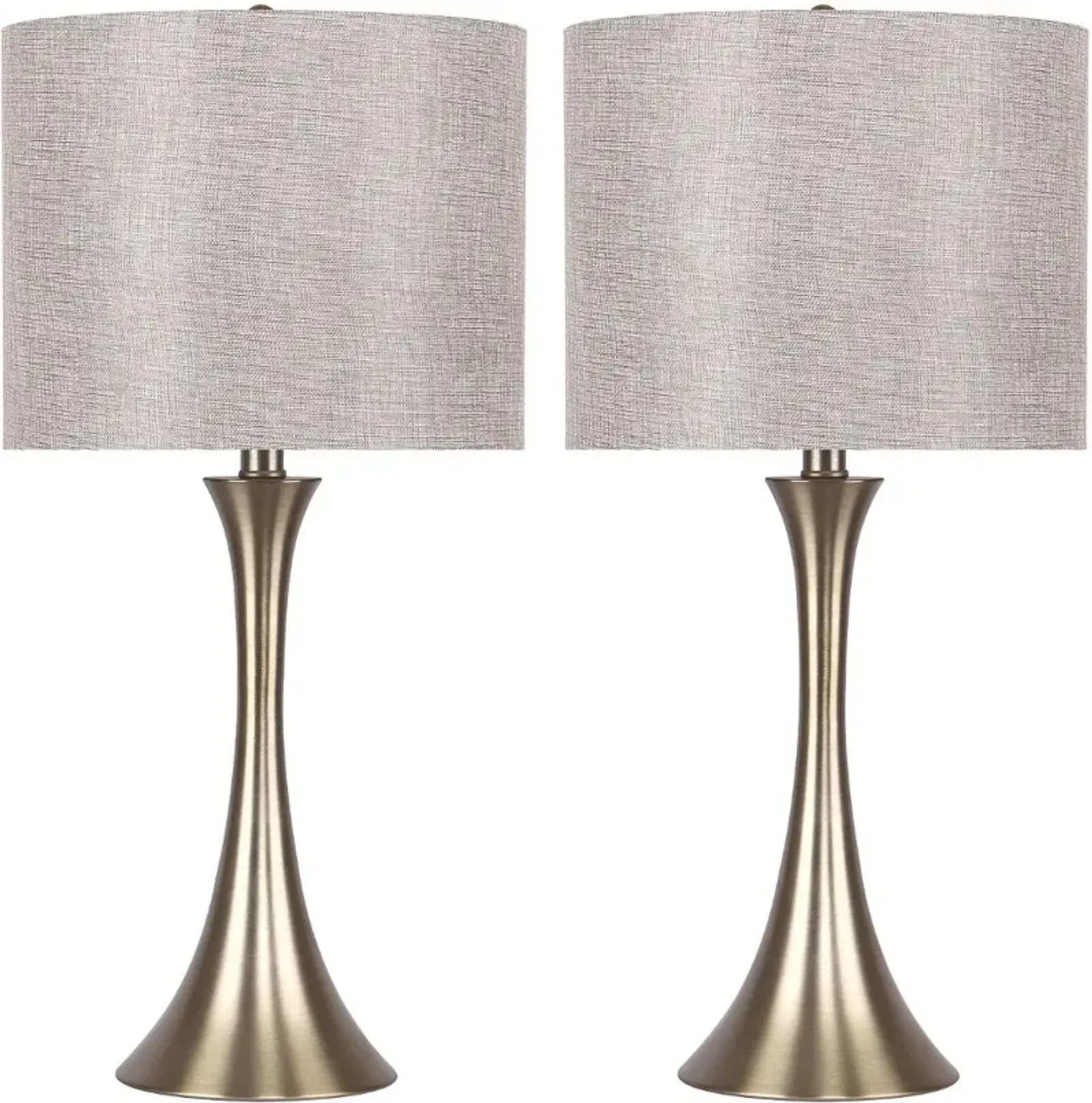 Lenuxe Gold Table Lamps with Gold Shades, Set of 2