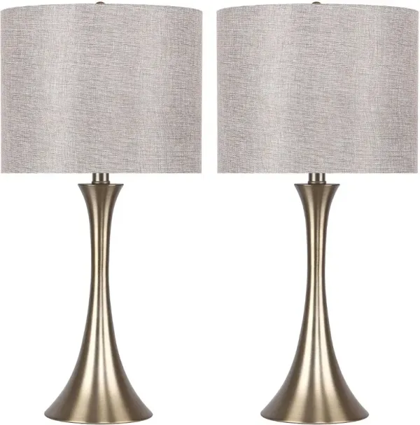 Lenuxe Gold Table Lamps with Gold Shades, Set of 2