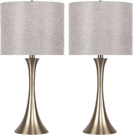 Lenuxe Gold Table Lamps with Gold Shades, Set of 2