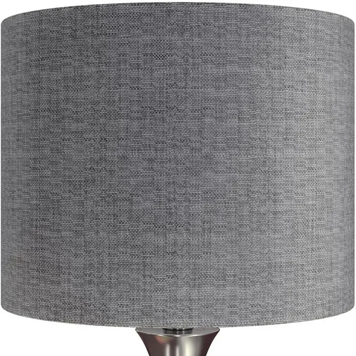 Lenuxe Nickel Table Lamps with Gray Shades, Set of 2