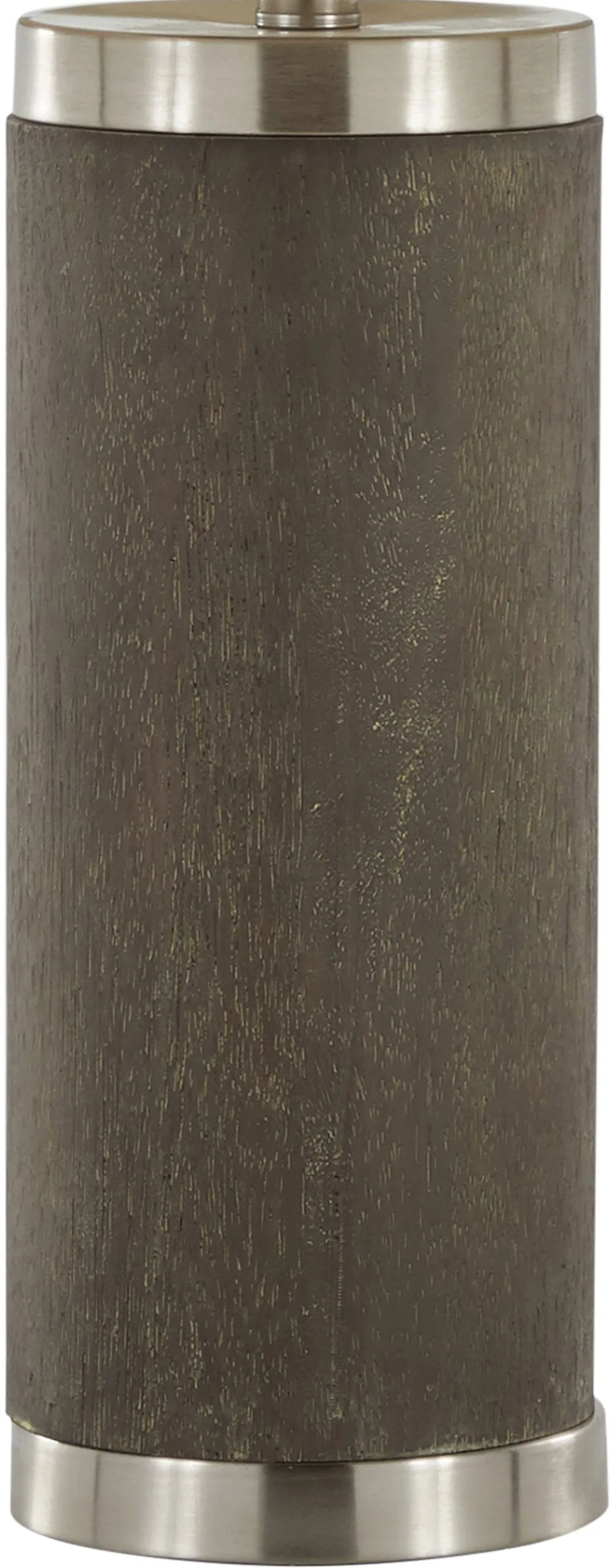 Cylinder Acid Brown Wood Polyresin Table Lamp