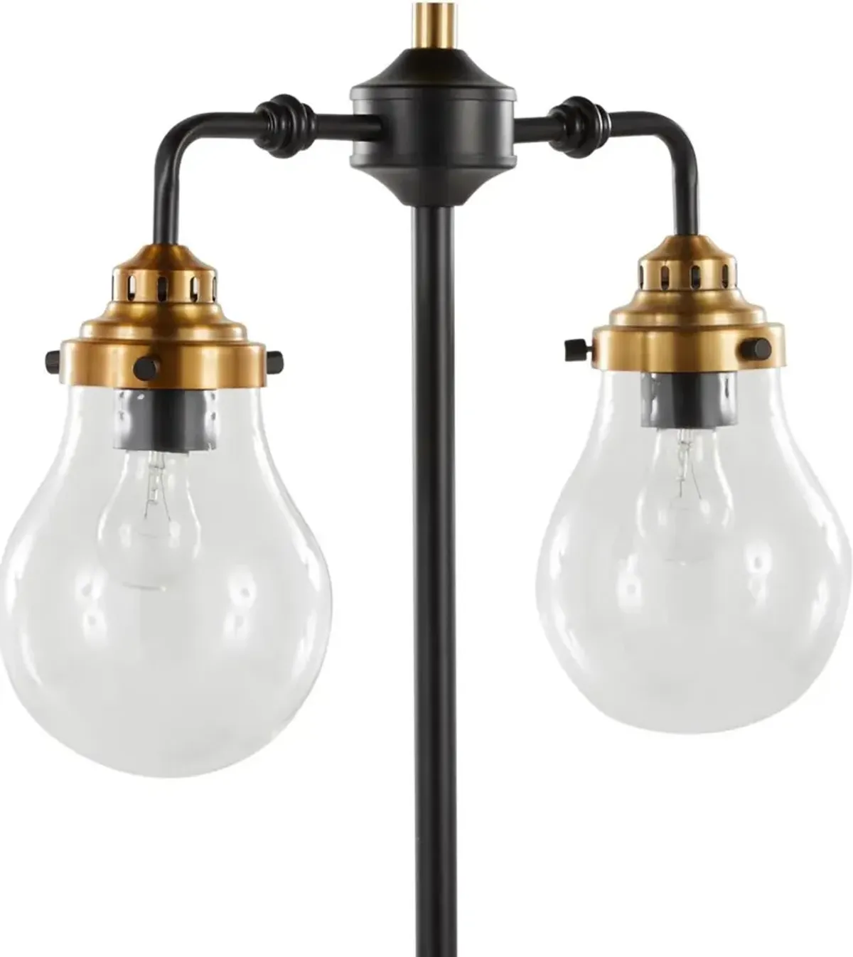 Sherlock Matte Black & Brass Table Lamp with Edison Bulbs