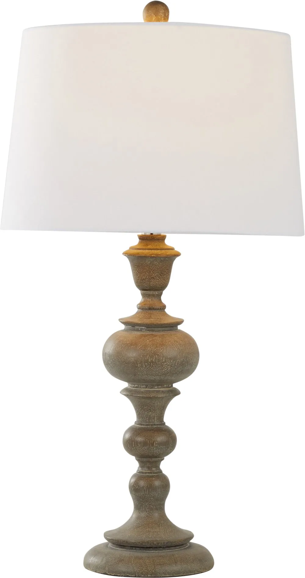 Morocco Faux Brown Wood Table Lamps, Set of 2