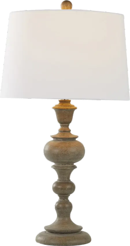 Morocco Faux Brown Wood Table Lamps, Set of 2