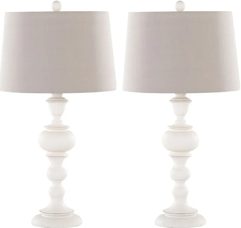 Morocco Distressed Light Gray Table Lamps, Set of 2