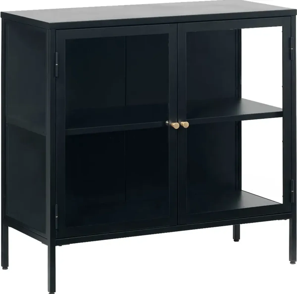 Carmel Black Metal & Glass Accent Cabinet