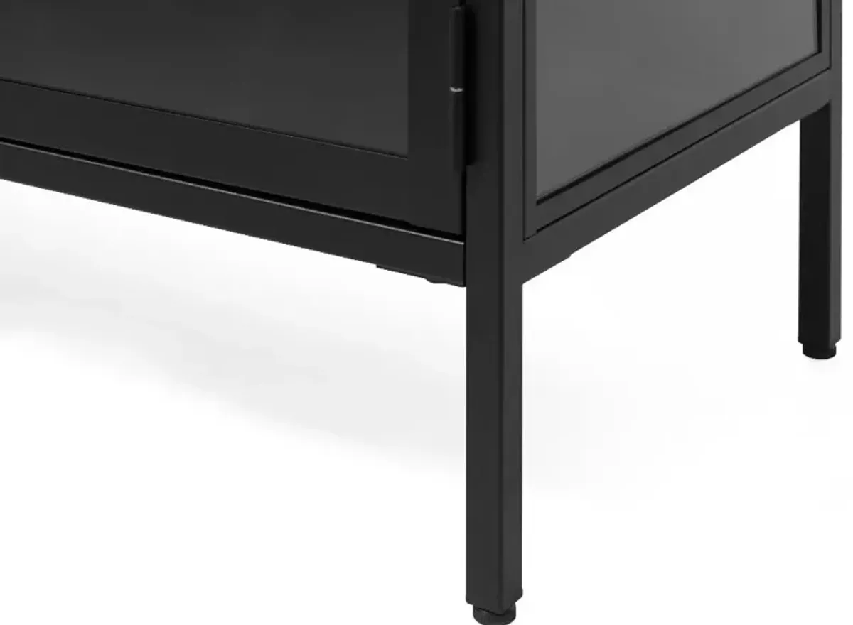 Carmel Black Metal & Glass 3-Section Sideboard