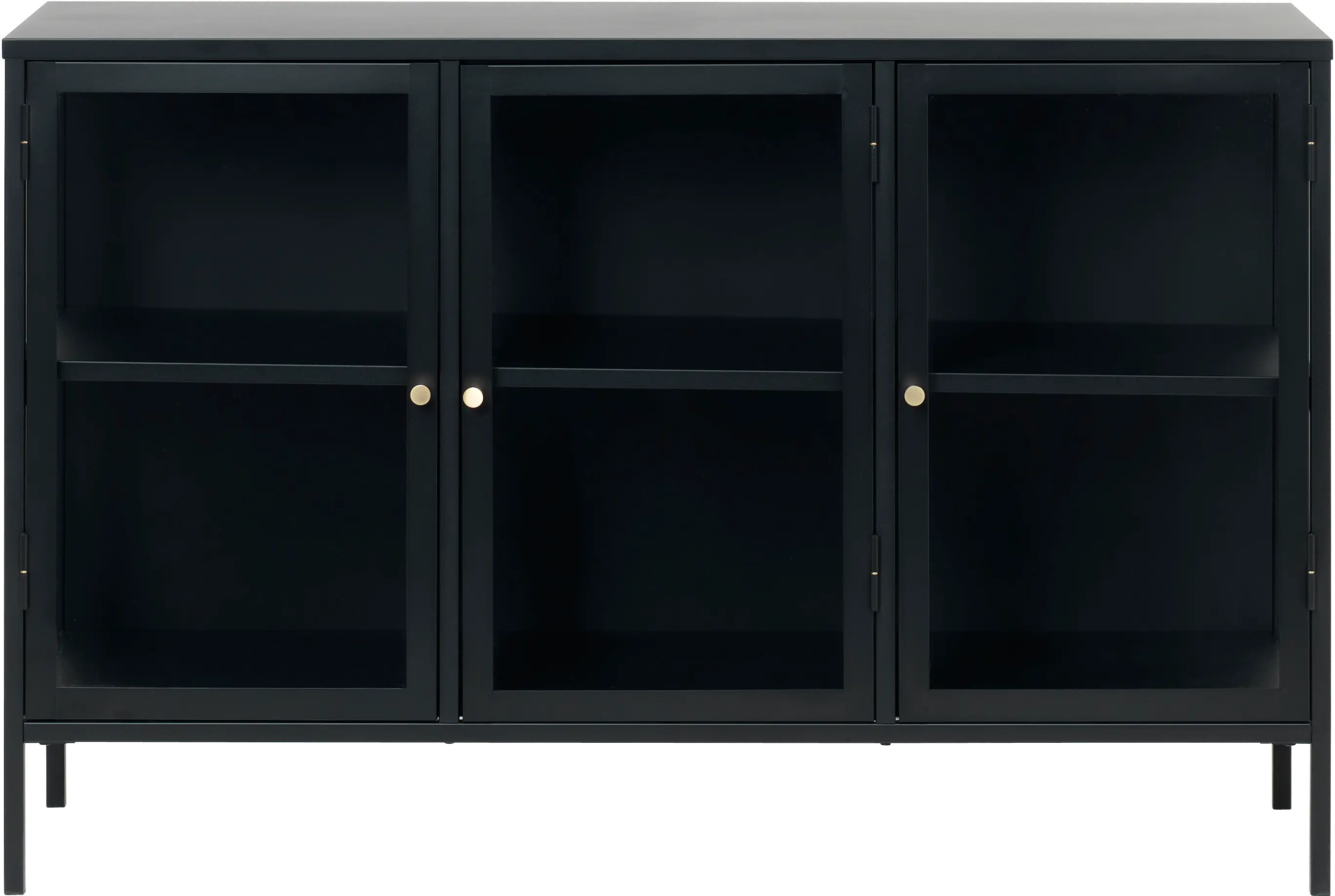 Carmel Black Metal & Glass 3-Section Sideboard