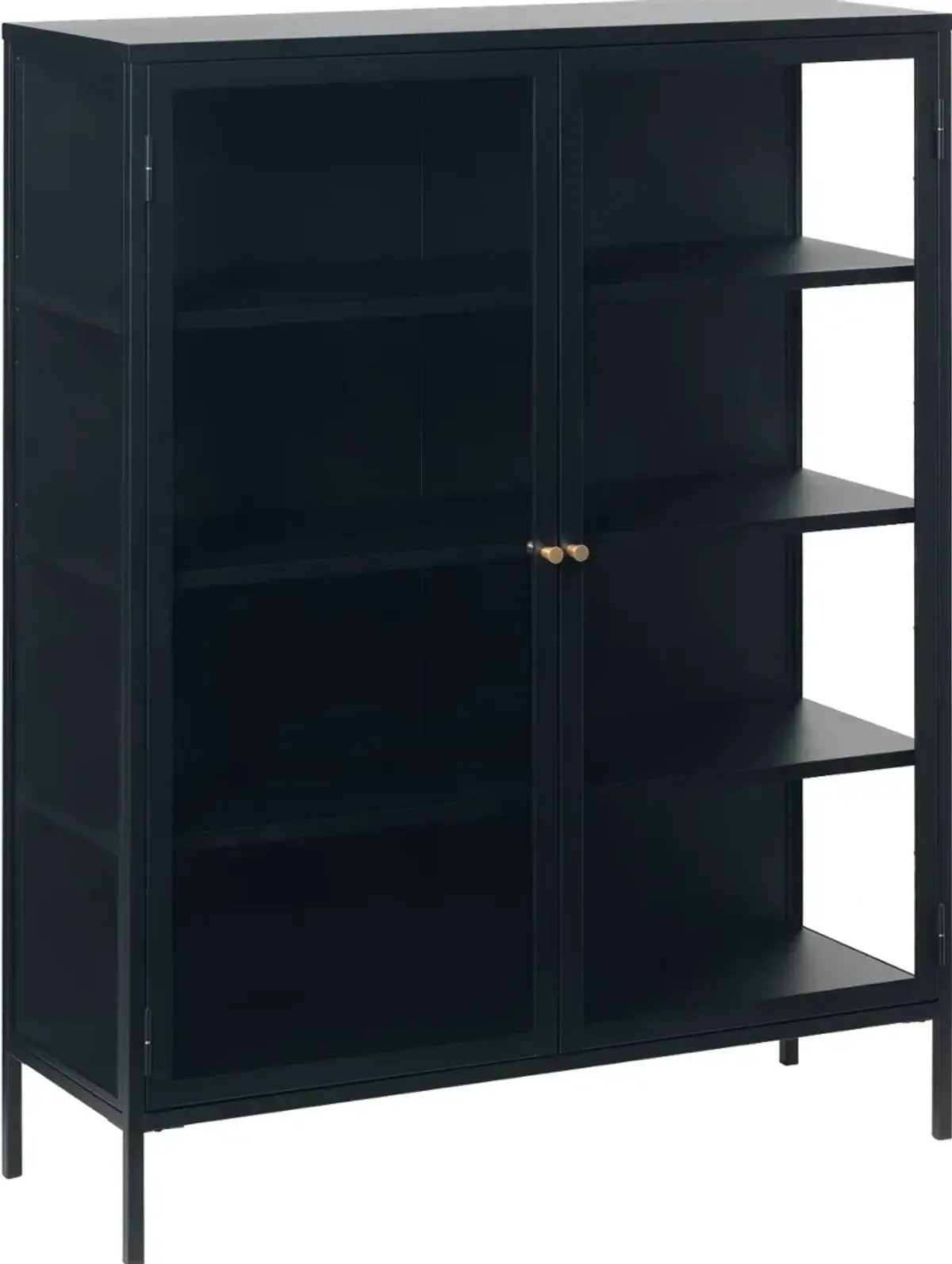 Carmel Black Metal & Glass 55" Tall Cabinet