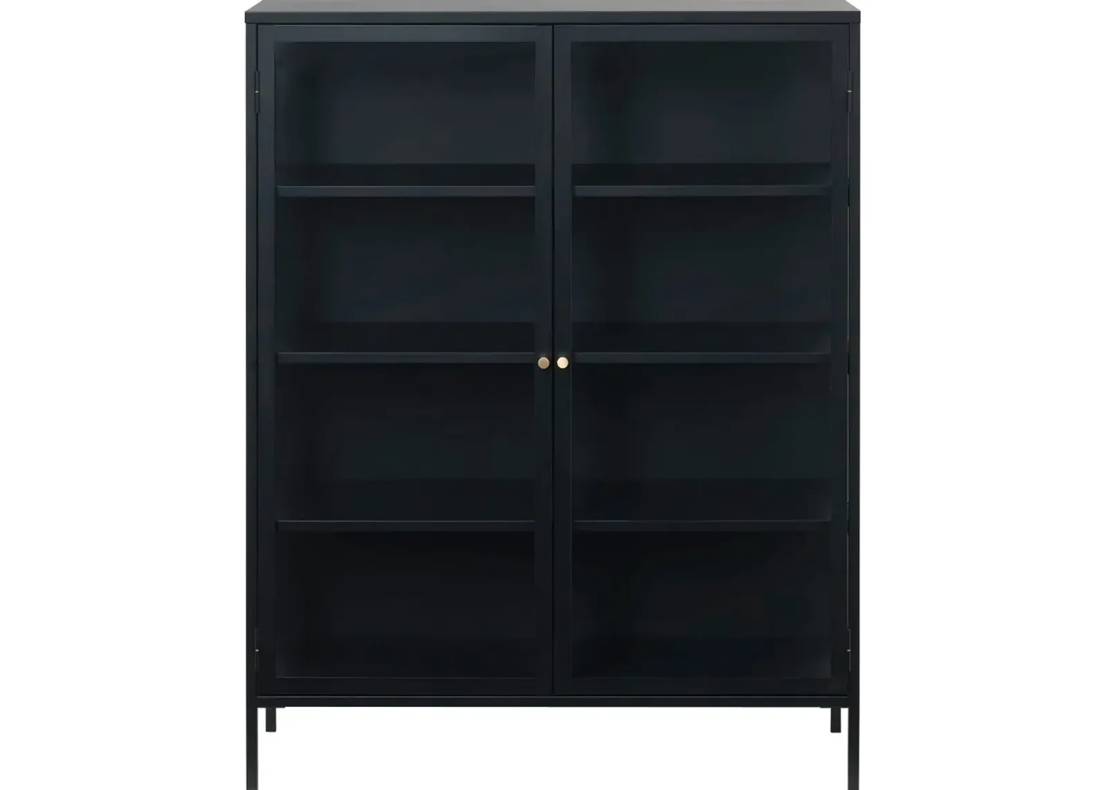 Carmel Black Metal & Glass 55" Tall Cabinet