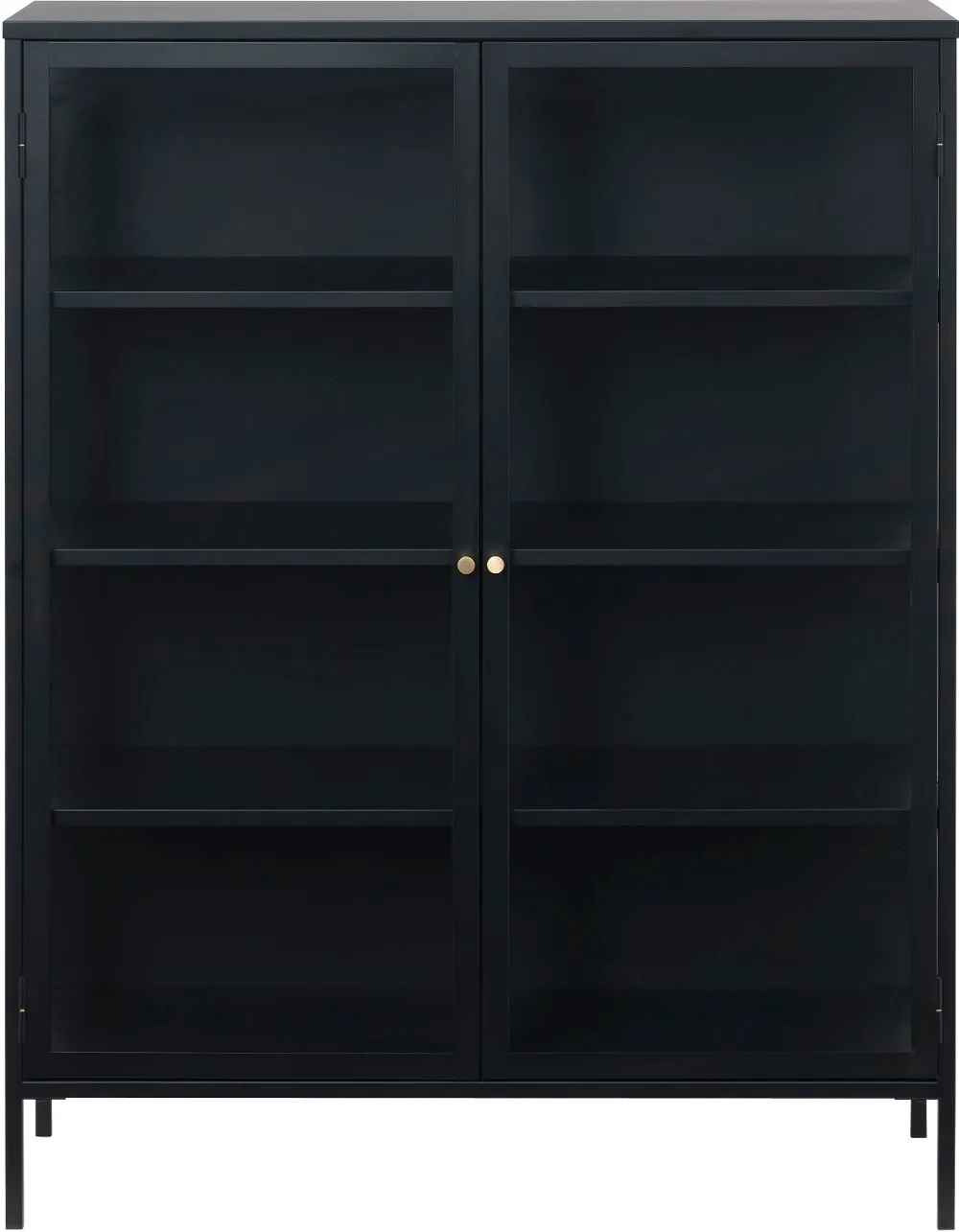 Carmel Black Metal & Glass 55" Tall Cabinet