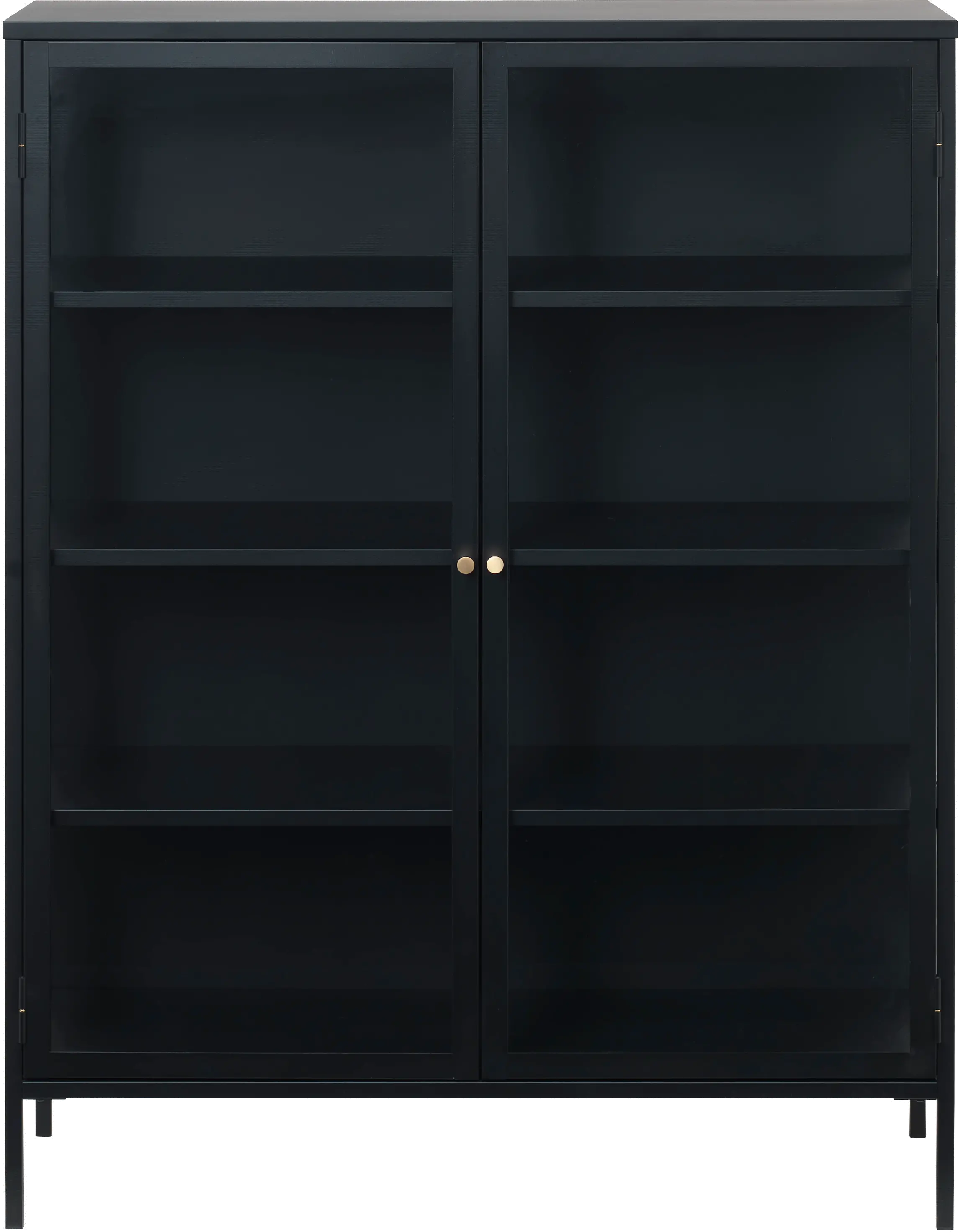 Carmel Black Metal & Glass 55" Tall Cabinet