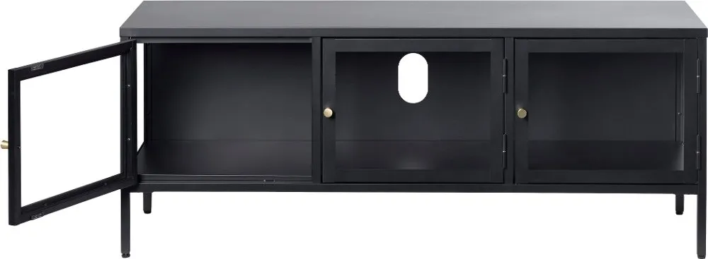 Carmel Black Metal & Glass 52" TV Stand