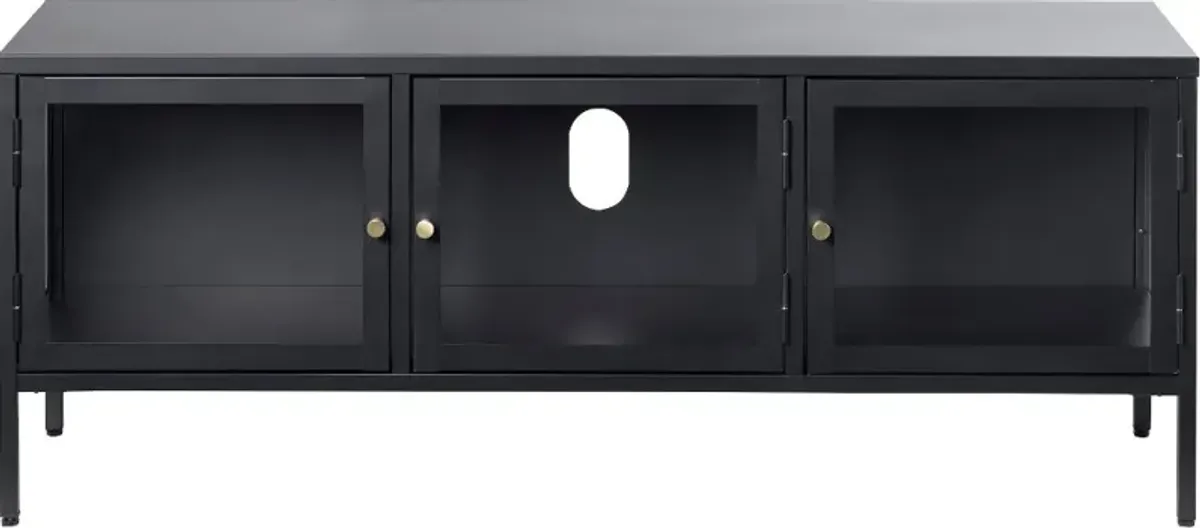 Carmel Black Metal & Glass 52" TV Stand