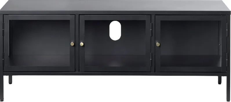 Carmel Black Metal & Glass 52" TV Stand