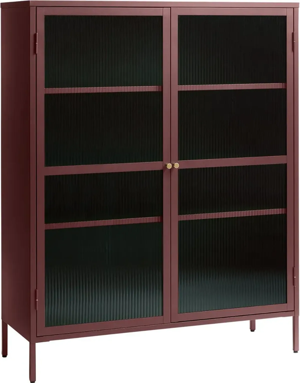 Bronco Red Metal & Glass 55" Tall Display Cabinet