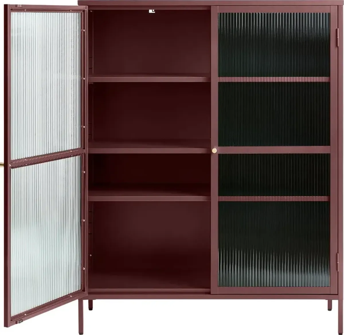 Bronco Red Metal & Glass 55" Tall Display Cabinet