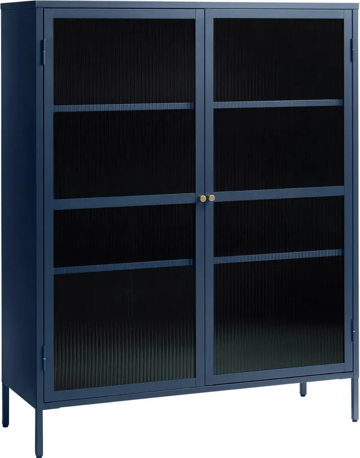 Bronco Blue Metal & Glass 55" Tall Display Cabinet