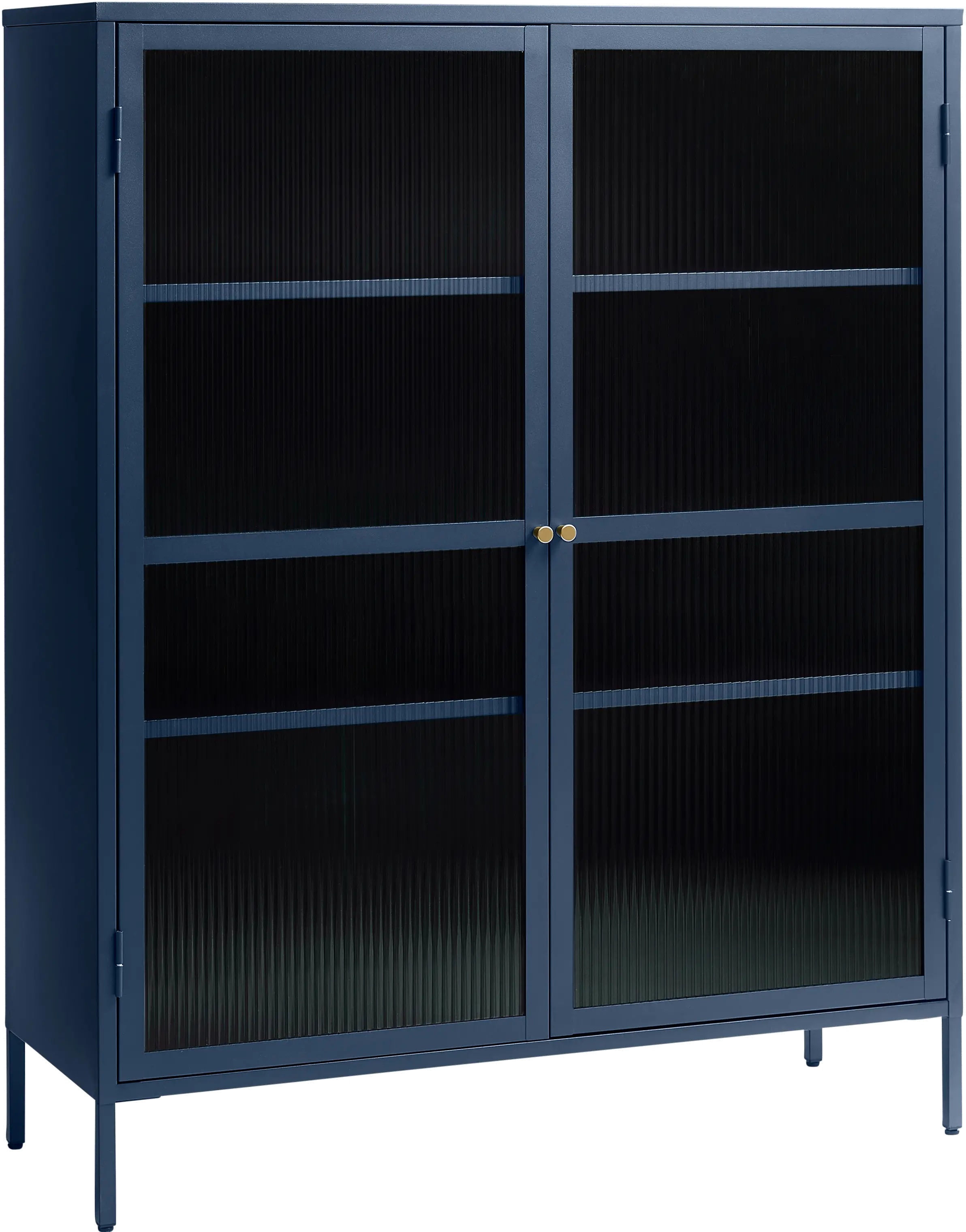 Bronco Blue Metal & Glass 55" Tall Display Cabinet