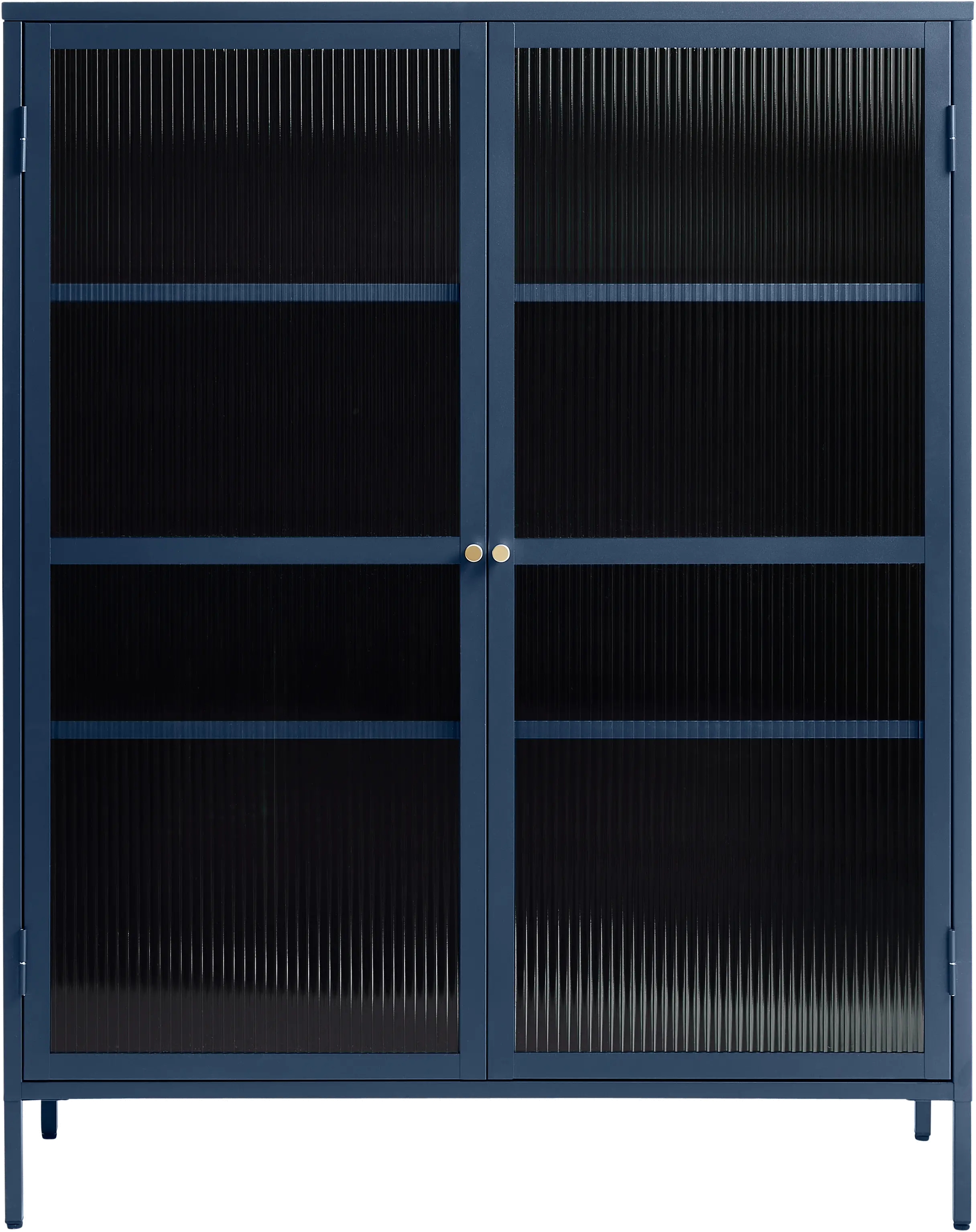 Bronco Blue Metal & Glass 55" Tall Display Cabinet
