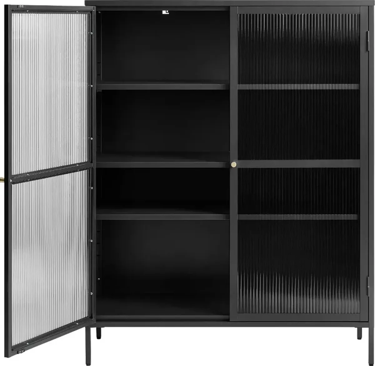 Bronco Black Metal & Glass 55" Tall Display Cabinet