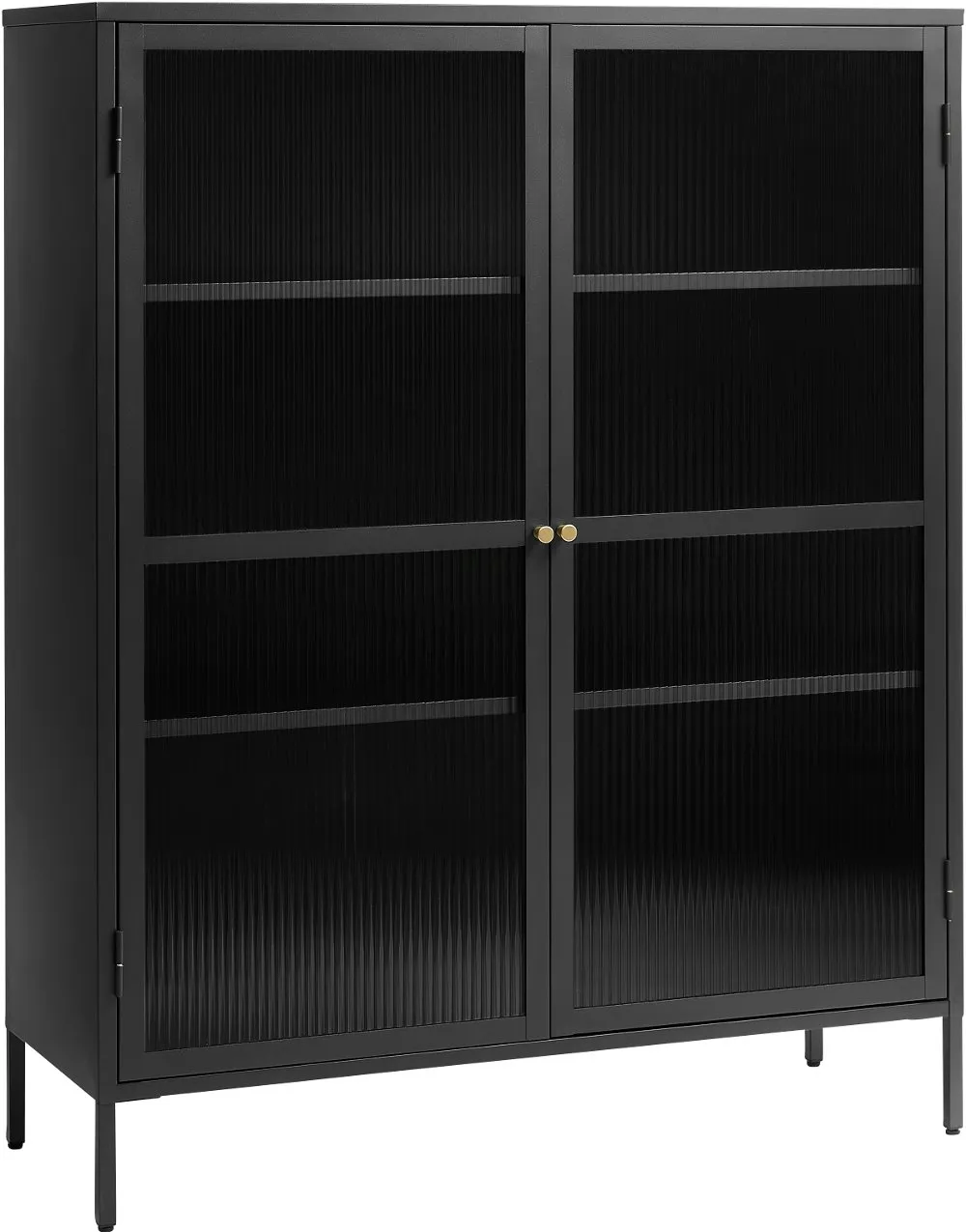 Bronco Black Metal & Glass 55" Tall Display Cabinet