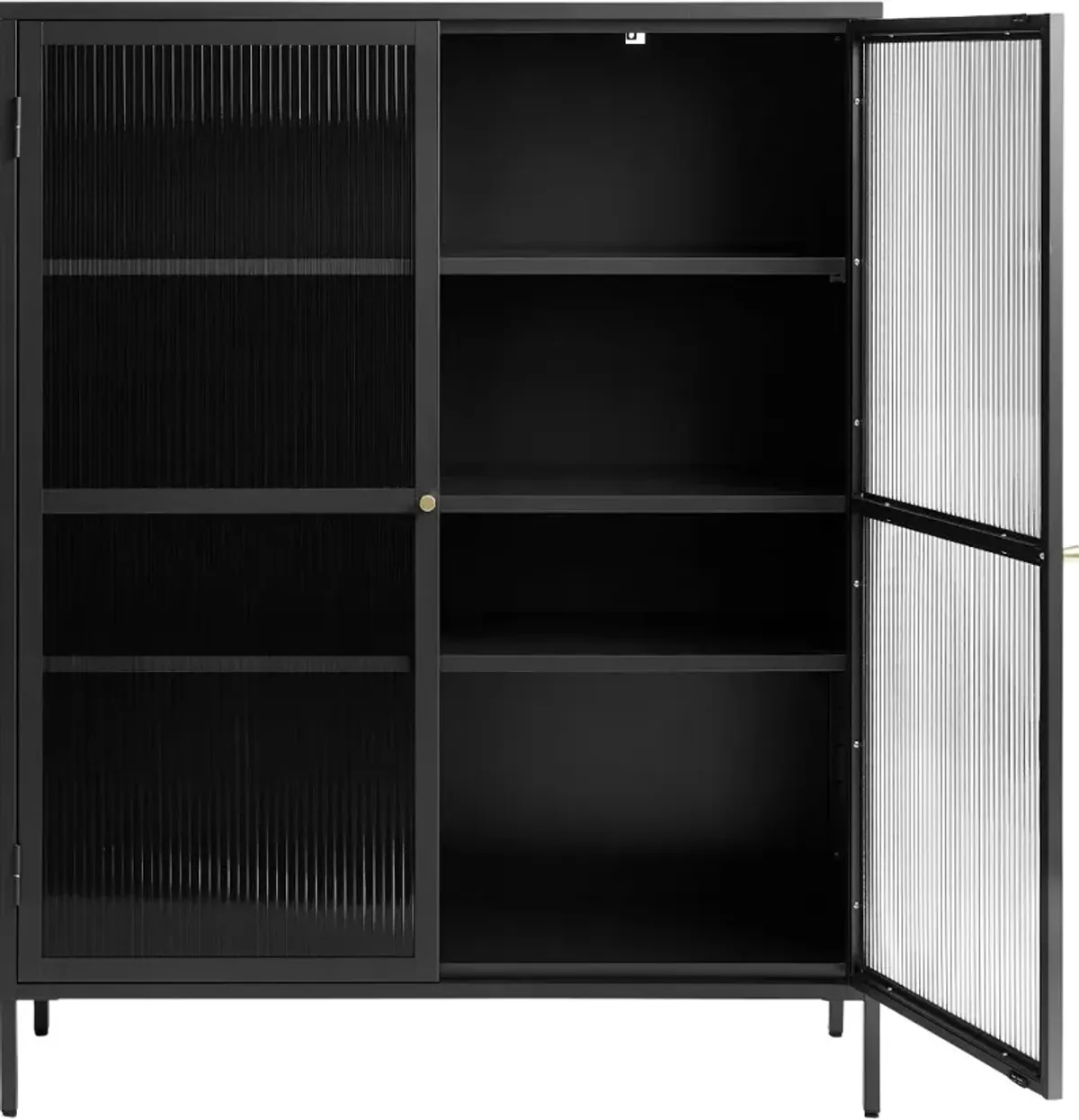 Bronco Black Metal & Glass 55" Tall Display Cabinet