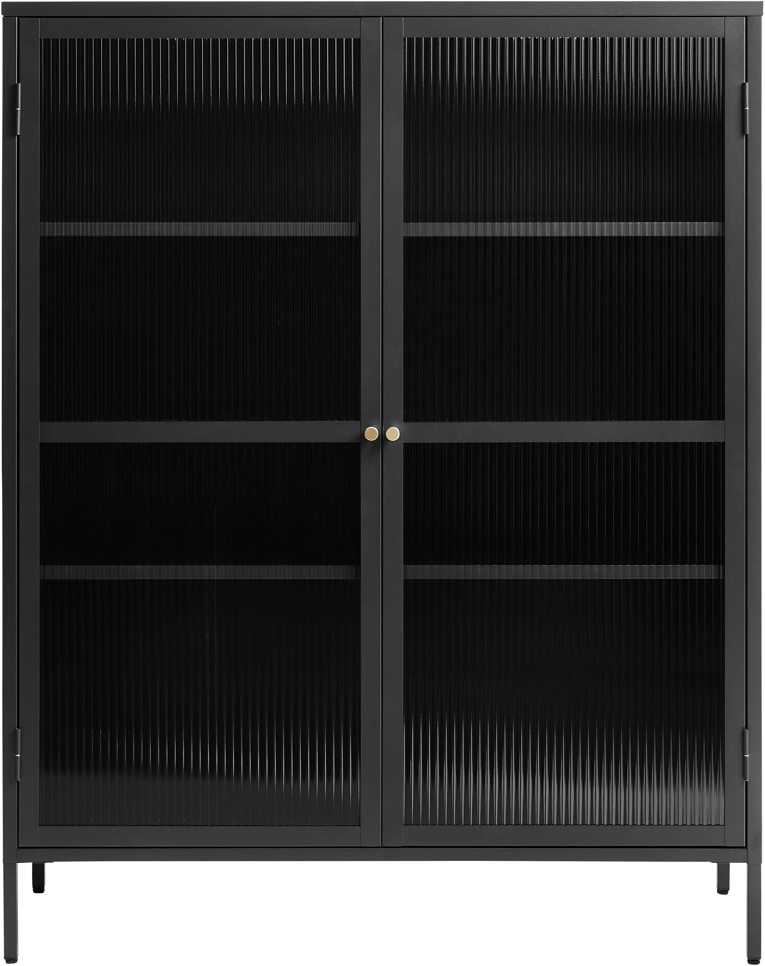 Bronco Black Metal & Glass 55" Tall Display Cabinet
