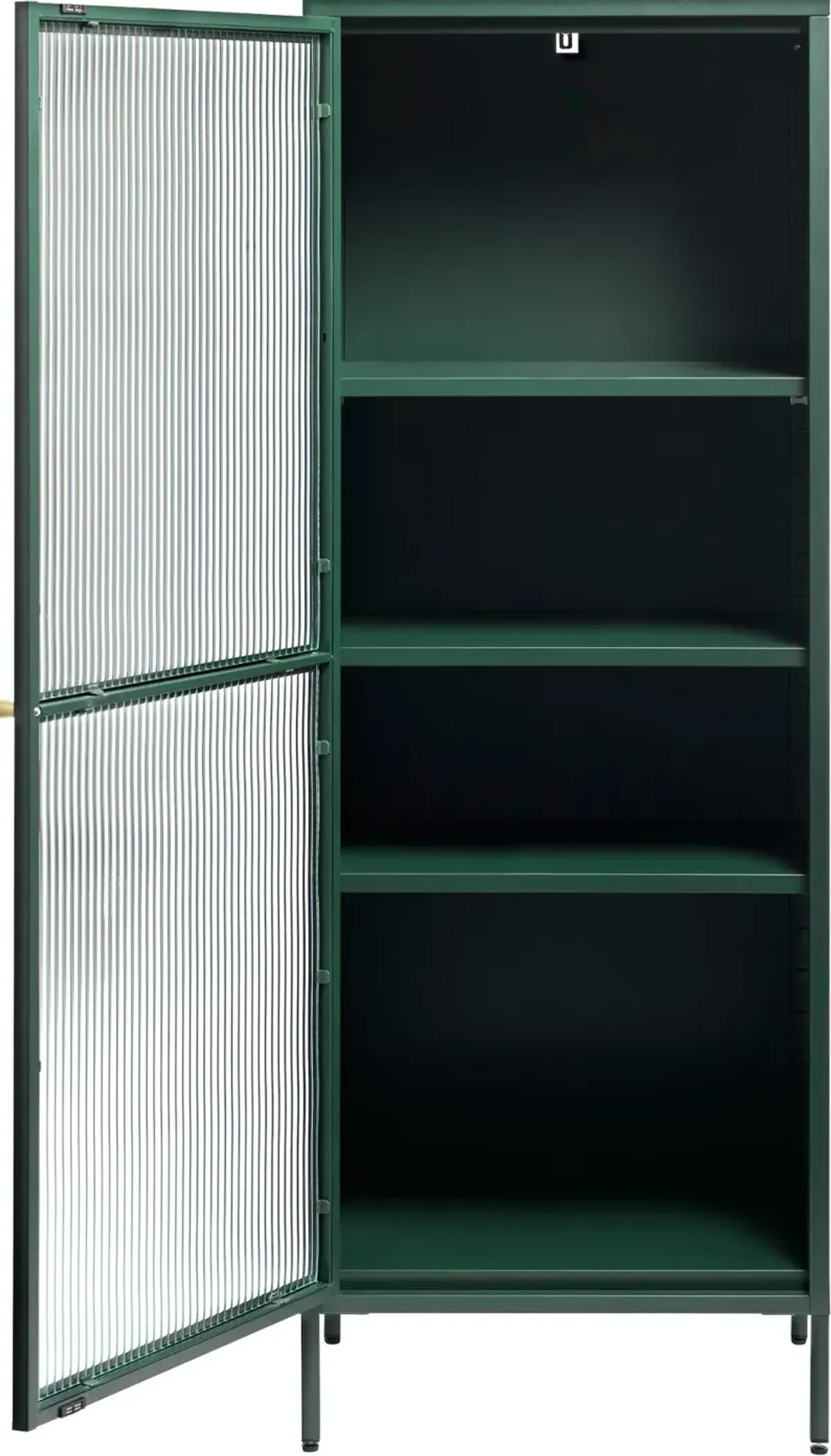 Bronco Green Metal & Glass 63" Tall Display Cabinet