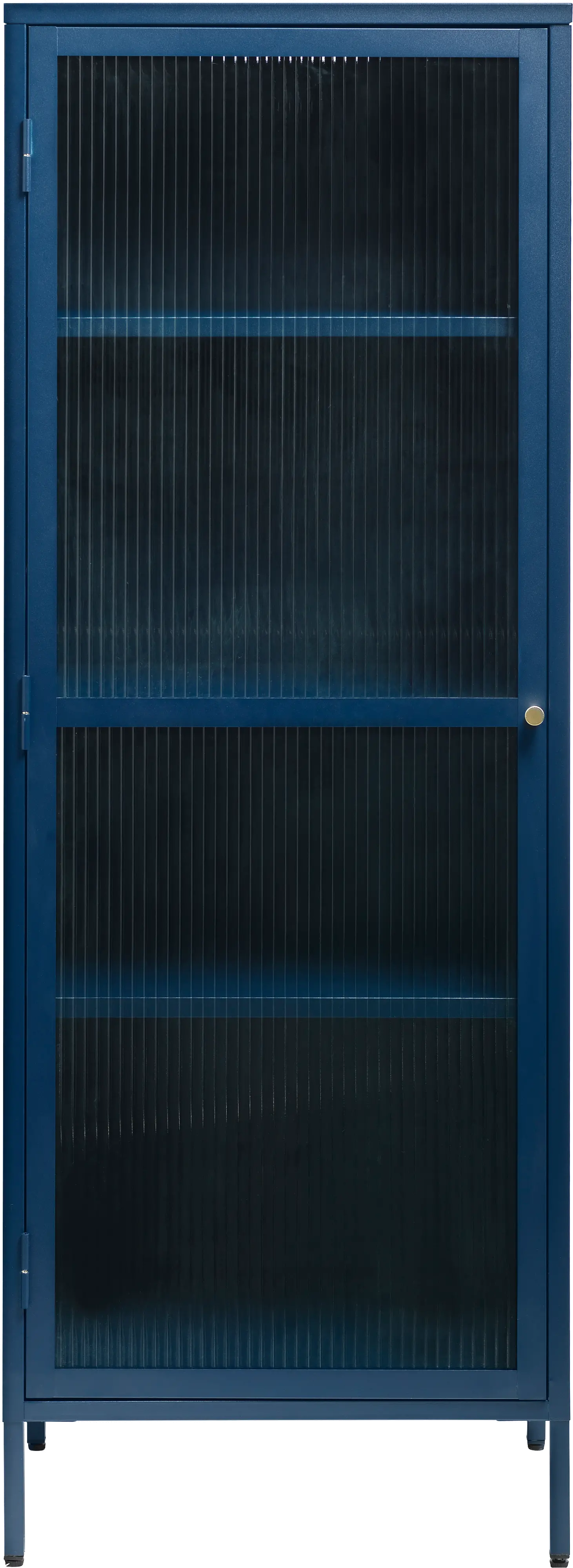 Bronco Blue Metal & Glass 63" Tall Display Cabinet