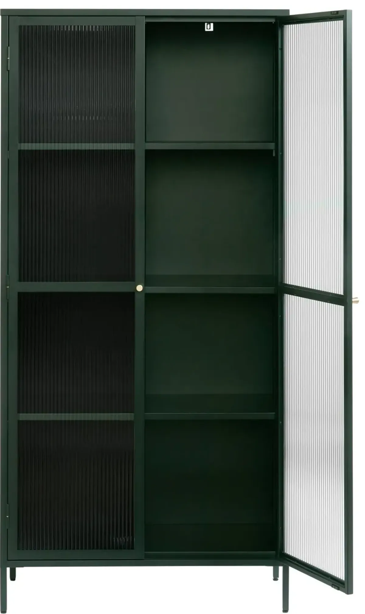 Bronco Green Metal & Glass 75" Tall Display Cabinet