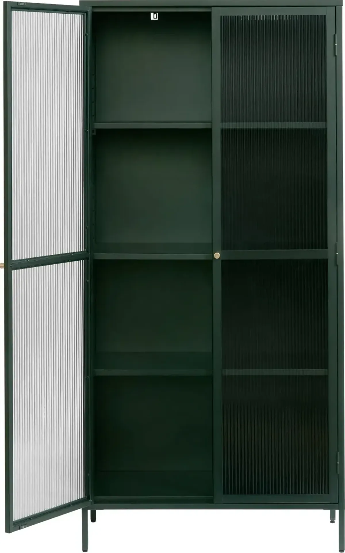 Bronco Green Metal & Glass 75" Tall Display Cabinet