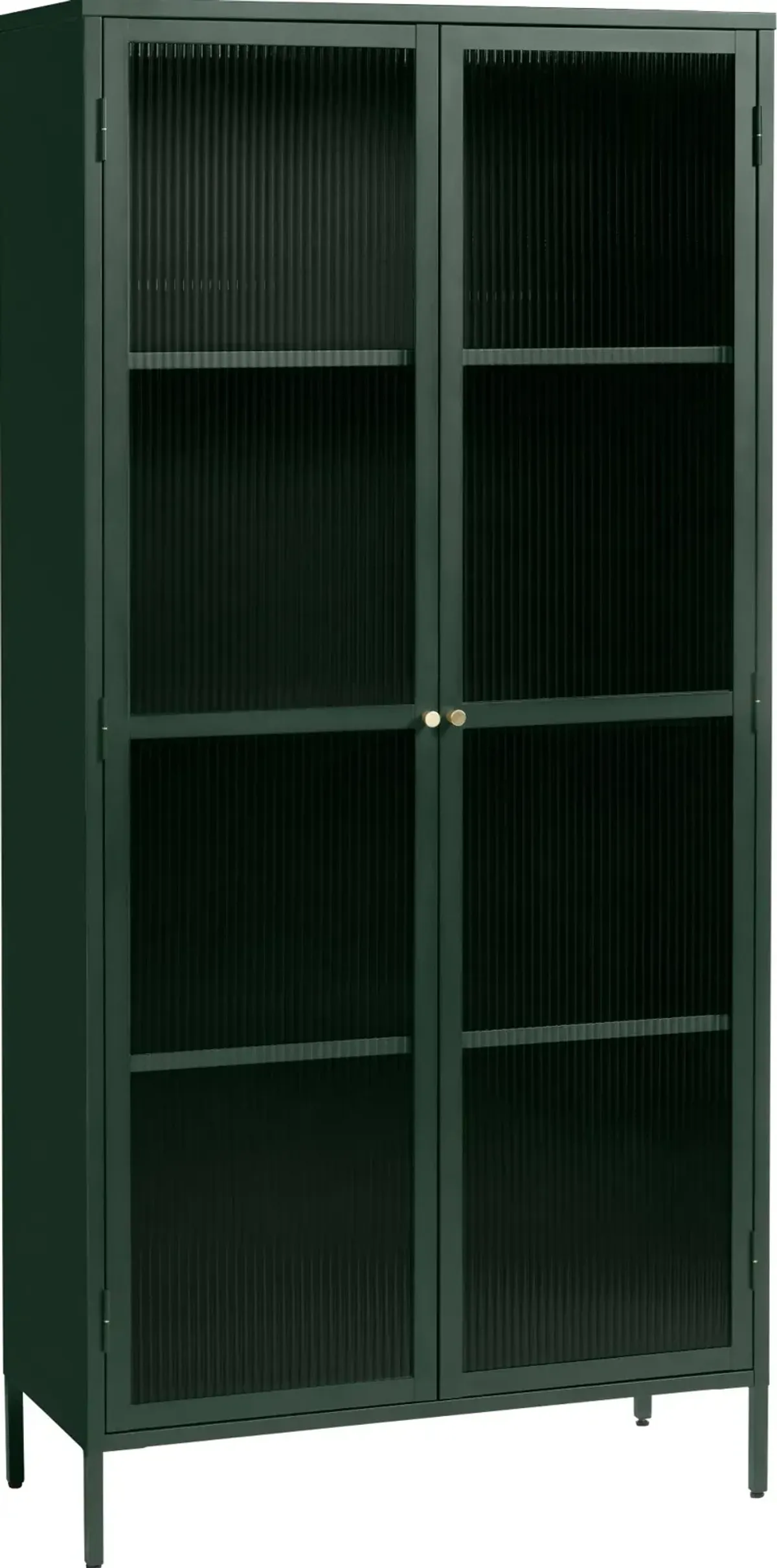 Bronco Green Metal & Glass 75" Tall Display Cabinet