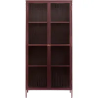 Bronco Red Metal & Glass 75" Tall Display Cabinet