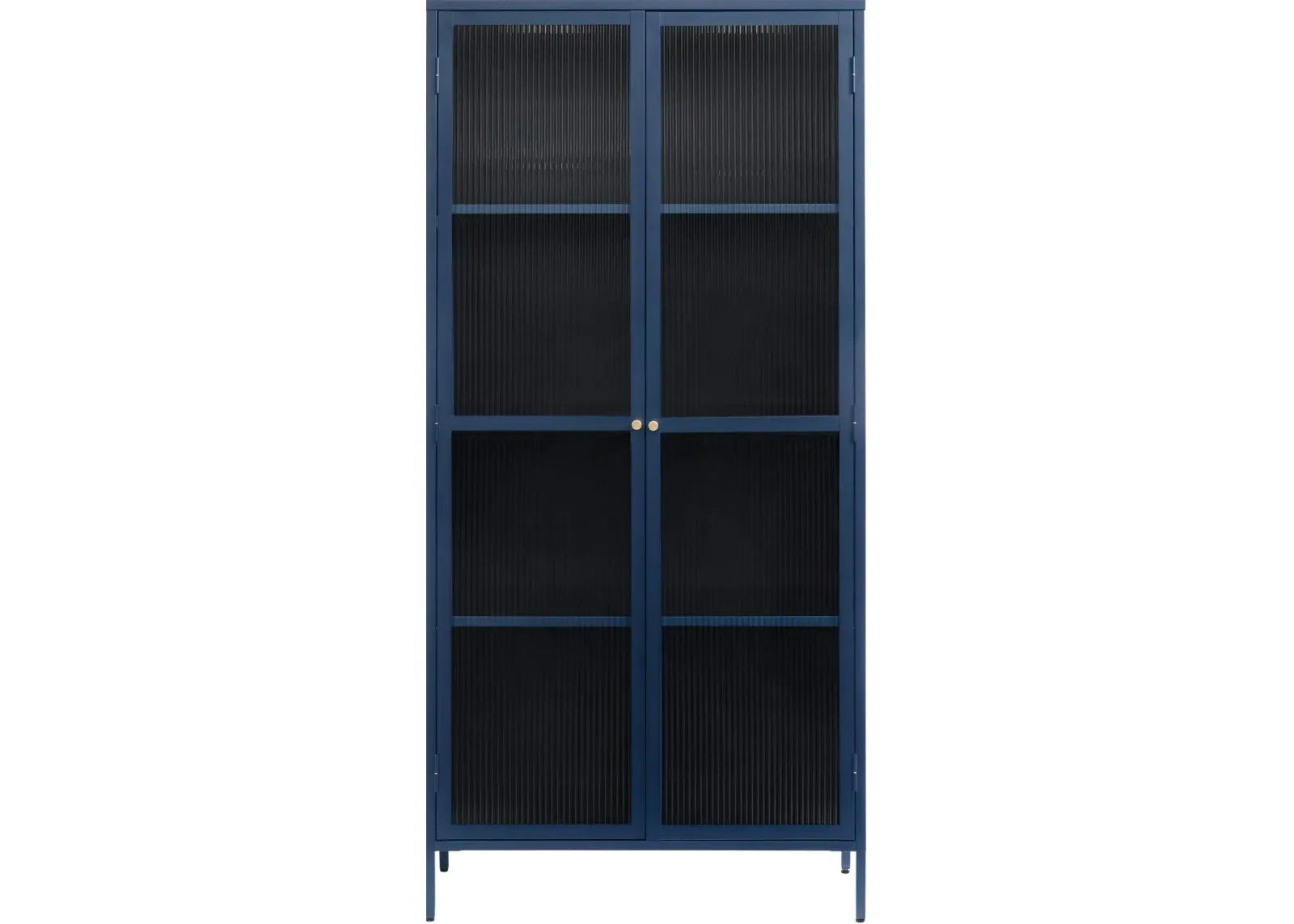 Bronco Blue Metal & Glass 75" Tall Display Cabinet