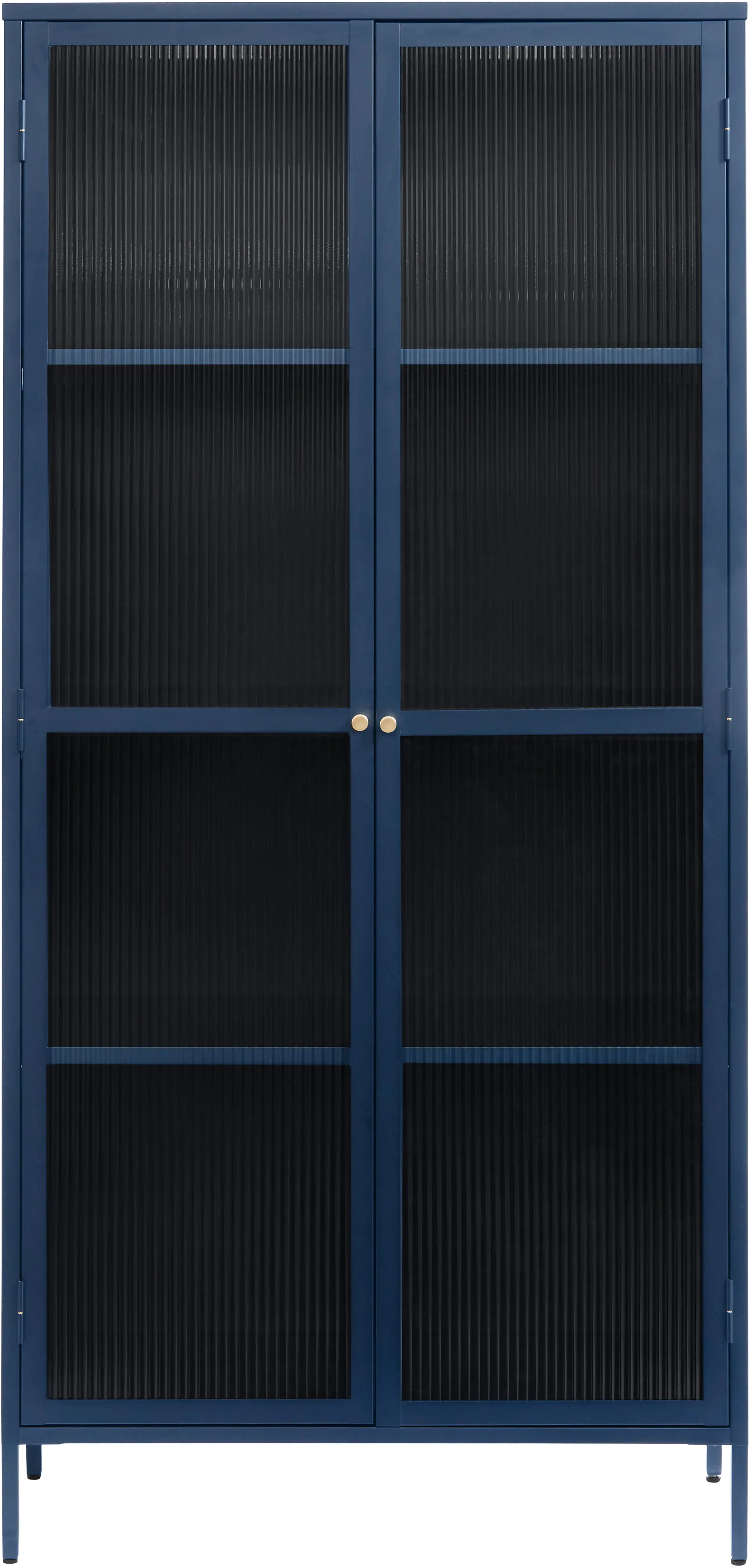 Bronco Blue Metal & Glass 75" Tall Display Cabinet
