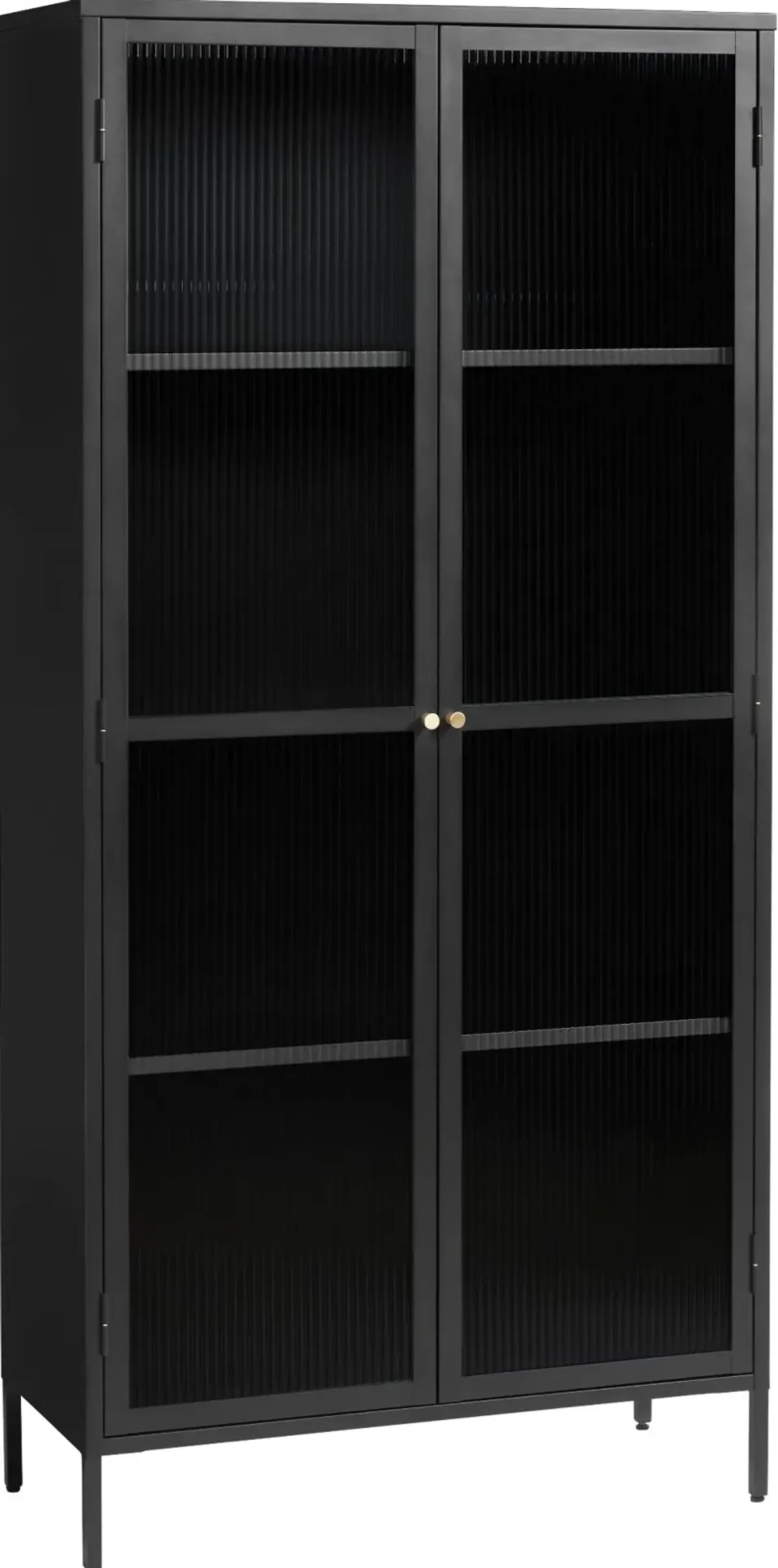 Bronco Black Metal & Glass 75" Tall Display Cabinet