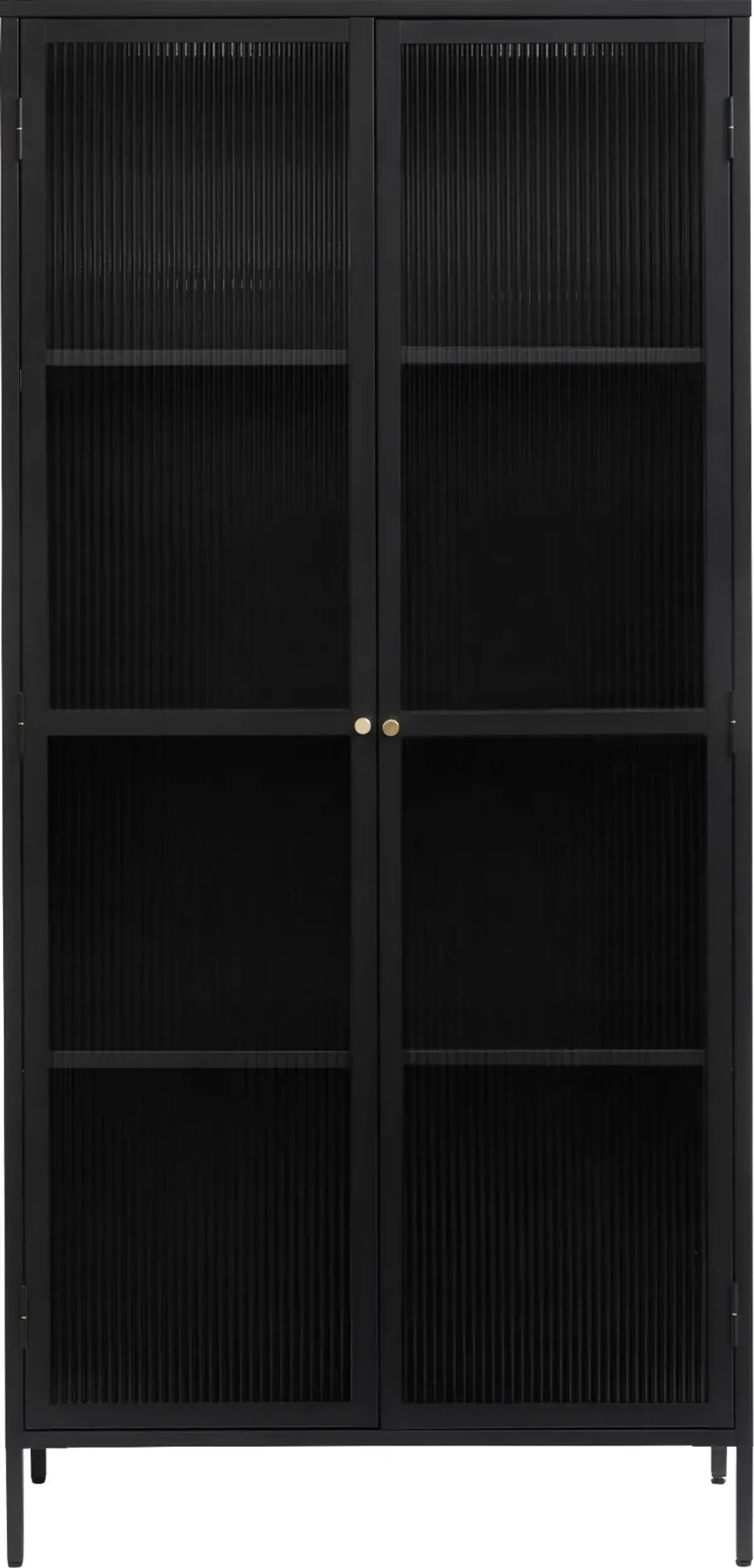 Bronco Black Metal & Glass 75" Tall Display Cabinet